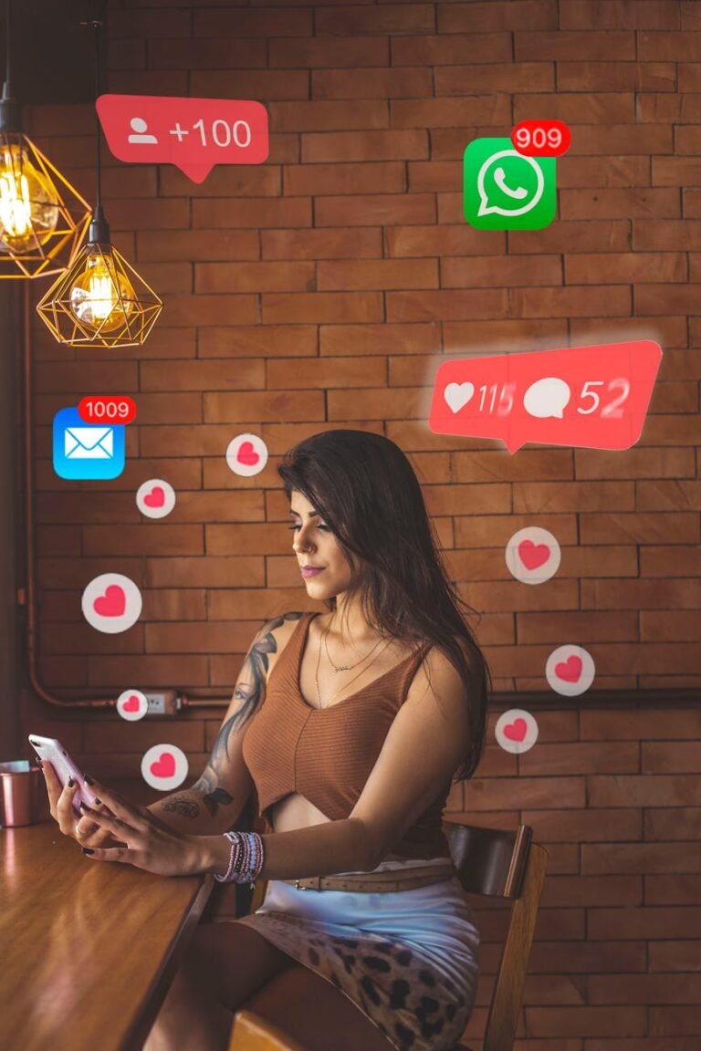 How to Spot Phishing Emails in 2025 1 Woman using smartphone in cafe with social media notifications around.